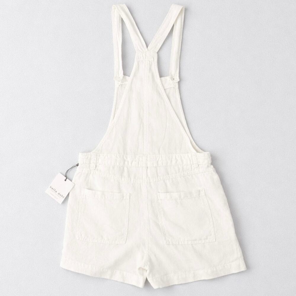 Bella Dahl White Button Front Stevie Overall Romper Women’s XS Linen Blend NWT - Picture 3 of 6